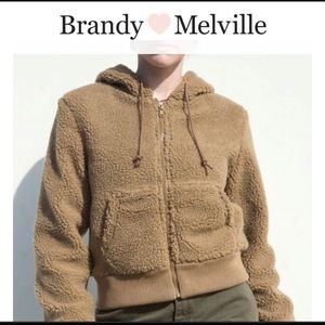 Brandy Melville Drawstring Sherpa Jacket